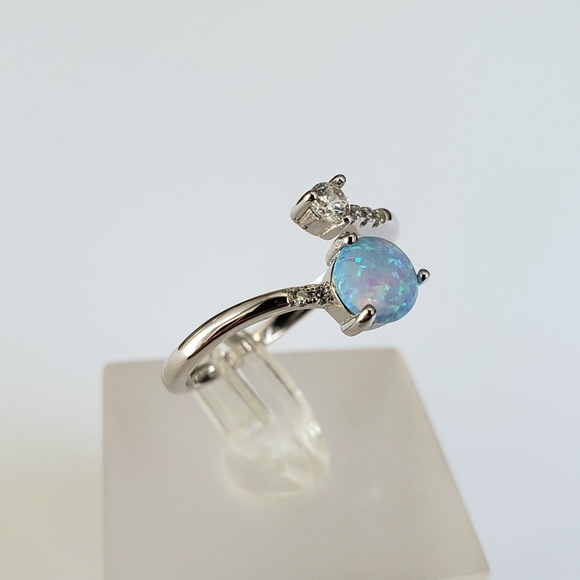 HOST PICK!!! 💙 Sterling Silver Blue Opal Ring - Picture 5 of 8